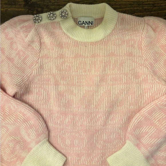 Ganni Sweater Pink with embellishments M - Picture 1 of 6